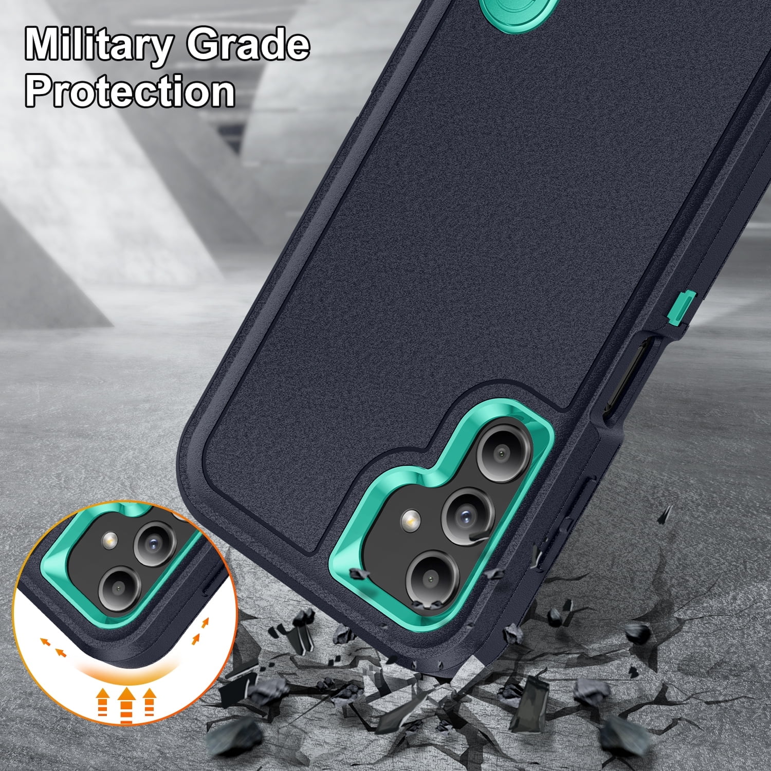 New Case for Samsung Galaxy A54 5G 6.4 inch,Heavy Duty 3 Layer Military Protection with Hidden Kickstand Shock Resistant Armor Hybrid Bumper Rugged Rubber Phone Cover,7 Color