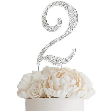 Efavormart 4.5" Bedazzling Rhinestone Number Cake Toppers For Wedding Birthday Party Special Event Personalized Decorations