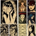thumbnail image 2 of Pósteres Retro de Anime japonés de terror, Tomie Junji Ito, Papel Kraft de Manga, bricolaje, Vintage, habitación, hogar, Bar, cafetería, decoración, impresión artística, pintura de pared, 2 of 4