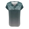 thumbnail image 4 of Endives Womens Satin T-shirt Short Sleeve Blouse V Neck Shirts Womens Top Summer Outfits S-3XL, 4 of 6