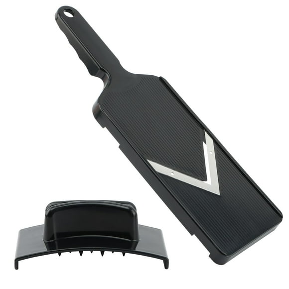 Mandoline Slicer for Kitchen, Multifunctional Handheld Potato Cucumber Slicer, Vegetable Mandoline Slicer with Hand Holder Cabbage Shredder Food Slicer for Potatoes, Onion(black)