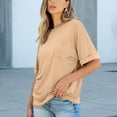 thumbnail image 4 of Mgmyaa Womens Crew Neck T Shirts Short Sleeve Tees Lightweight Summer Tops with Pocket, 4 of 8