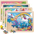 thumbnail image 1 of Puzles de madera VJZVKJ, unicornio, sirena y princesa, 24 piezas, 1 of 7