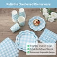 thumbnail image 3 of 175 Pcs Blue Gingham Party Supplies, Checkered Paper Plates, Cups, Cutlery, and Napkins Set for 25 Guests, Disposable Dinnerware for Wedding, Birthday, Picnic, 3 of 5