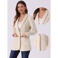 thumbnail image 2 of DARING DIVA Women's Faux Suede Blazer Lapel Collar Suit Jacket XL Beige, 2 of 6