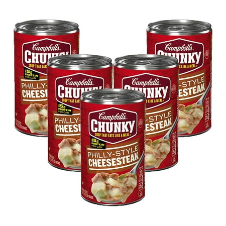 (5 Pack) Campbell's Chunky Philly Style Cheesesteak Soup, 18.8