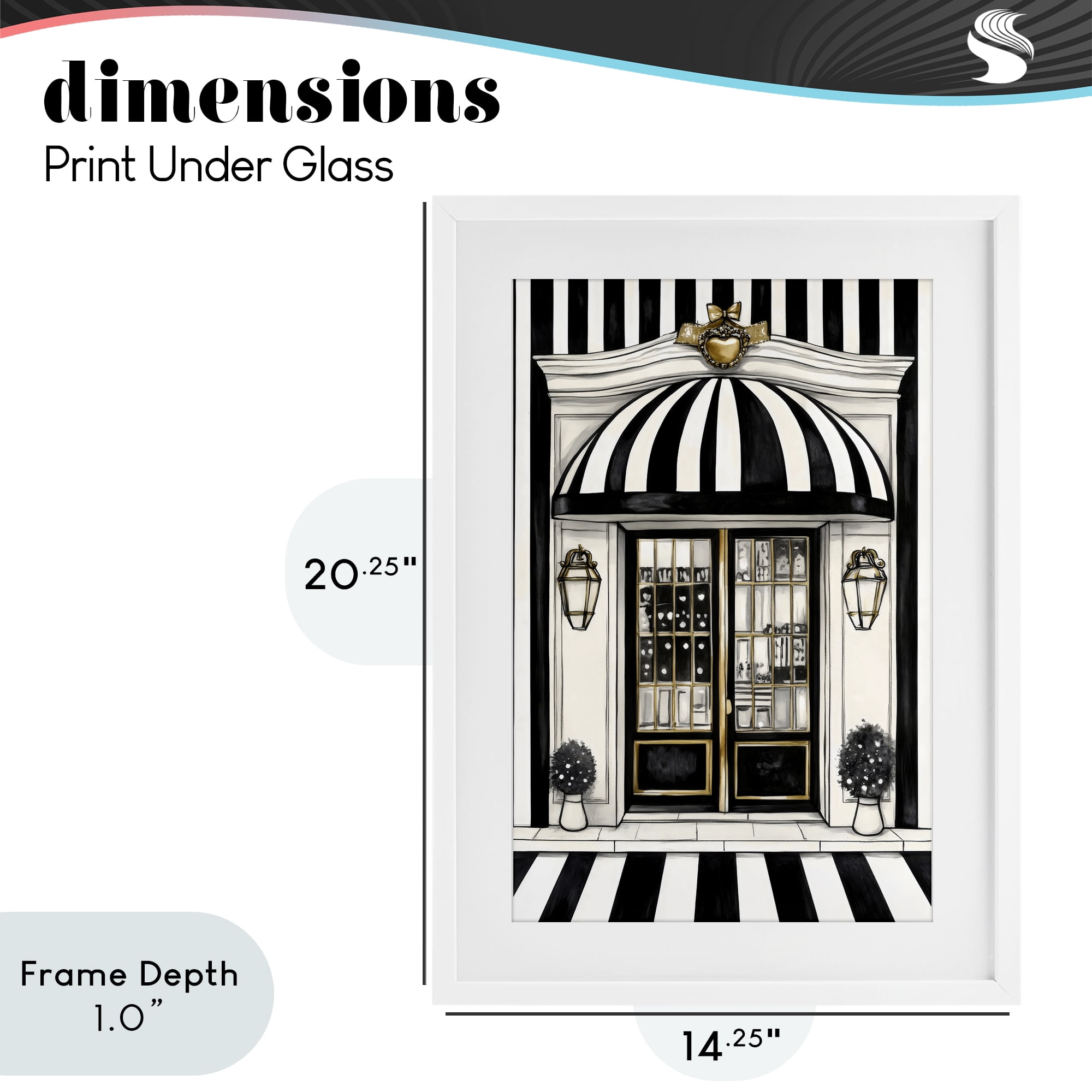Stupell Industries Paris Storefront Facade White Framed Print Under Glass, design by Petal Prints Design