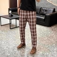 thumbnail image 5 of GINGTTO Men's Stretch Casual Plaid Chino Pants, Slim Fit, 5 of 7