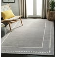 thumbnail image 2 of SAFAVIEH Bella Danita Bordered Wool Area Rug, Silver/Ivory, 7' x 7' Square, 2 of 9