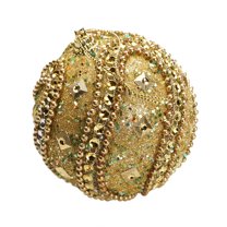 Christmas Rhinestone Glitter Baubles Balls Xmas Tree Ornaments Sets,Christmas Tree Decorations Dipped In Powder Xmas Bulbs Decorations Ornaments Sets for Christmas Tree New Year,Gold,1 Pcs,3.1",8cm