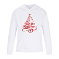 thumbnail image 3 of Penkiiy Men's Merry Christmas Pullover Hoodie in Loose fit Heavyweight Ultra Soft Fleece With Pockets White, 3 of 5