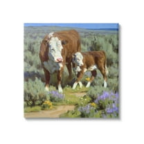 Stupell Industries Cattle In Lush Countryside Pasture Animals & Insects Painting Gallery Wrapped Canvas Print Wall Art