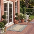 thumbnail image 3 of Safavieh Courtyard Eva Oriental Indoor/Outdoor Area Rug, Natural/Blue, 4' x 5'7", 3 of 11