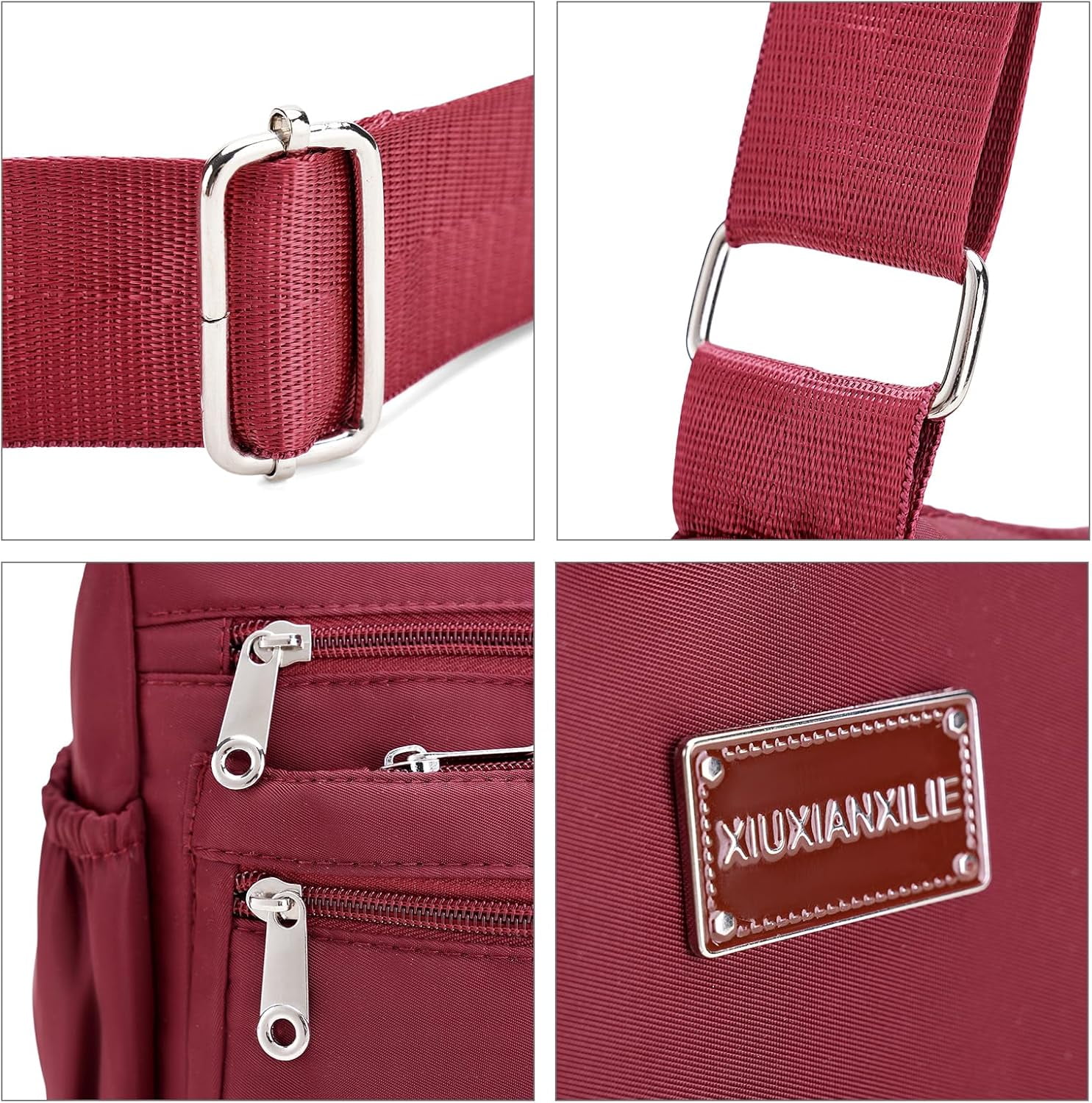 Crossbody Shoulder Bag for Women Handbag Purse, Large Nylon Tote with Adjustable Strap