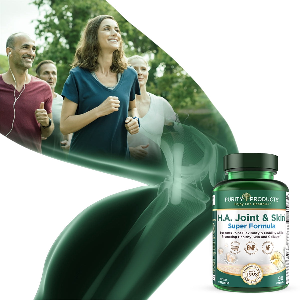 H.A. Joint and Skin Super Formula - Purity Products - BioCell Collagen w/ Hyaluronic Acid Supports Healthy Joint Flexibility, Healthy Synovial Fluid, and Joint Lubrication - 5-Loxin - 90 capsules