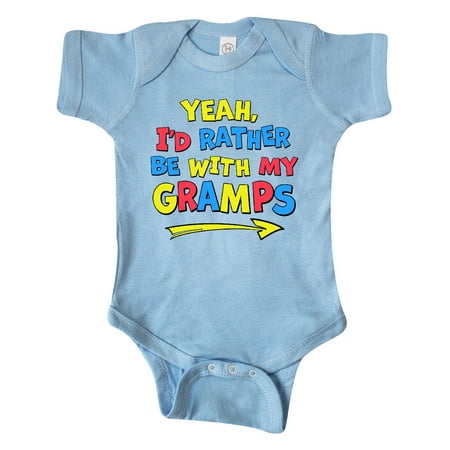 

Inktastic Yeah I d Rather be with My Gramps in Red Yellow and Blue Gift Baby Boy or Baby Girl Bodysuit