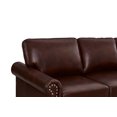 thumbnail image 6 of 3 Piece Chesterfield Sofa Set with Storage, PU Leather Loveseat 3 Seater Sofa Couch Single Chair with Rolled Arms, Wooden Legs Accent Chair Sectional Sofa for Living Room Apartment Office, Burgundy, 6 of 9