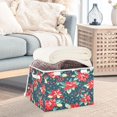 thumbnail image 3 of Yayeee Collapsible Cube Storage Bin with Lid Fabric Closet Decorative Basket with Handles, Christmas Themed Leaves, 3 of 7