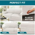 thumbnail image 3 of 3 Piece T Cushion Sofa Slipcovers Stretch Couch Cover Furniture Covers with 2 Individual T Cushion Covers, Machine Washable (2 Cushion Sofa, Ivory), 3 of 15