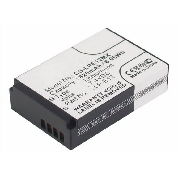 Replacement Battery for Canon EOS 100D,EOS Kiss X7,EOS M,EOS M2,EOS SL1,EOS-M,EOS-M10,EOS-M100,EOS-M2,EOS-M50,OS-M,PowerShot SX70 HS,Rebel SL1 Digital,LC-E12,LP-E12,7.4V/820mAh