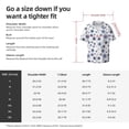 thumbnail image 5 of Xecao blue Snowflake Prints Pattern Men's Short-Sleeve Cuban Collar Button-Down Shirt with Chest Pocket Lightweight Tropical Vacation Shirt-Small, 5 of 5