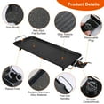 thumbnail image 5 of Imountek 21in Electric Griddle, 1500W Hot Plate Cooking BBQ Grill, Non-Stick Table Top Grill, 5 of 12