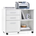 thumbnail image 1 of Costway 3-Drawer File Cabinet Mobile Lateral Printer Stand Storage Shelves Hanging Bars, 1 of 10