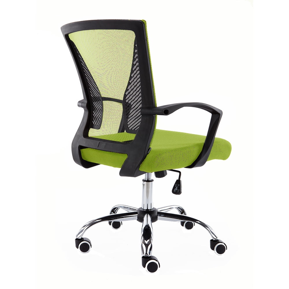 Modern Home Zuna Mid-Back Office Task Chair - Ergonomic Back Supporting Mesh Back Desk Chair (Black/Lime)