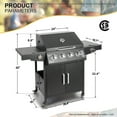 Polar Aurora Propane BBQ Grill 4Burner, Side Burner, Patio Barbeque