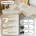 thumbnail image 5 of Double Chaise Lounge Indoor, Upholstered Deep Seat Cloud Couch Corduroy Lounge Chair, Modern Sofa for Living Room Bedroom Apartment,White, 5 of 9
