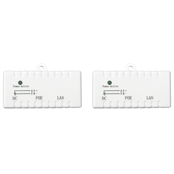2X Poe Splitter Poe Injector Rj45 DC 5.5mm x 2.1mm Input Passive Poe Injector Splitter Adapter Connector(White)