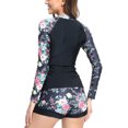 thumbnail image 5 of ibuvkizy Tankinis Swimsuits for Women Loose Modest Two Piece Bathing Suits Long Sleeve Diving Suit Siamese Sexy Summer Beach Surfing Zipper Swimwear Set Bikini Sets for Women's Plus Size, 5 of 7