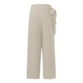 thumbnail image 3 of Celmia Women Casual Wild Asymmetric Waist Wide Leg Pleated Pants, 3 of 7
