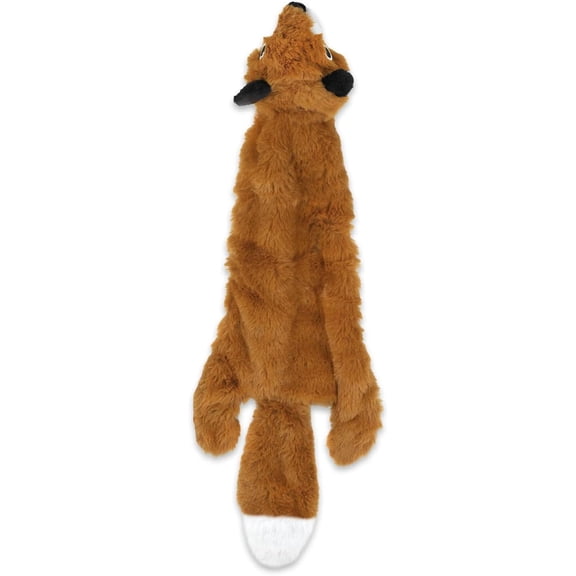 Best Pet Supplies 2-in-1 Stuffless Squeaky Dog Toys with Soft, Durable Fabric for Small, Medium, and Large Pets, No Stuffing for Indoor Play, Holds a Plastic Bottle - Fox, Large