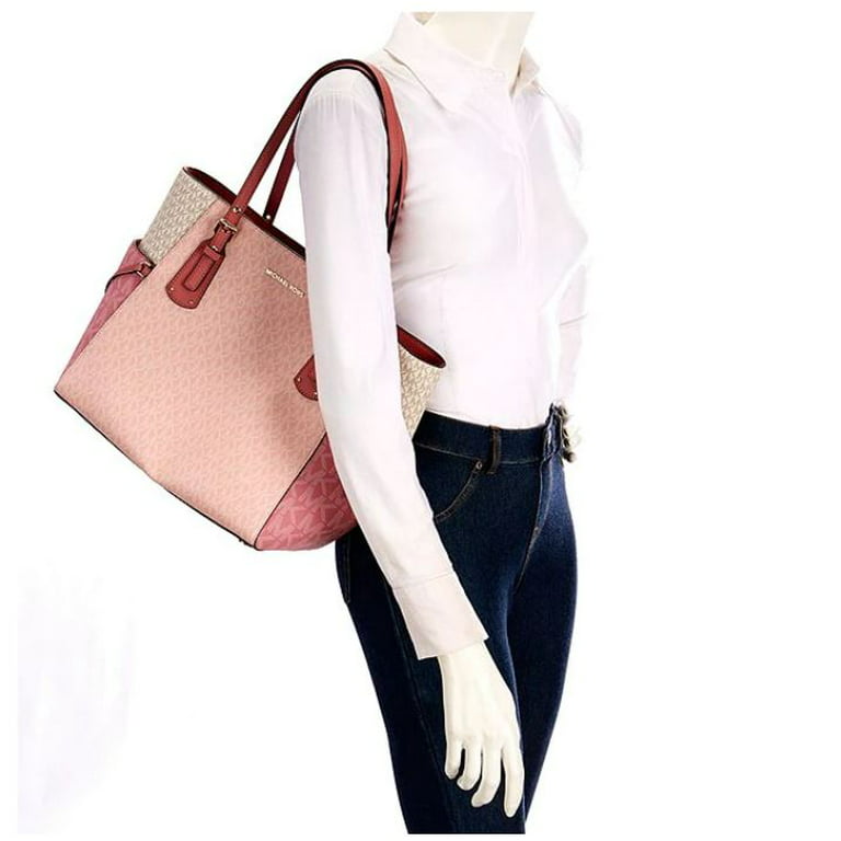 Buy Michael Kors Voyager Medium Colourblock Tote Bag, Rose Gold & White  Color Women