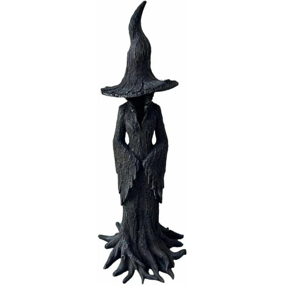 Cracker Barrel Witch Statue, 11.8" Gothic Halloween Resin Figurine, Enchanting Witch Statue, Dark Fantasy Ornament,Halloween Festival Decoration
