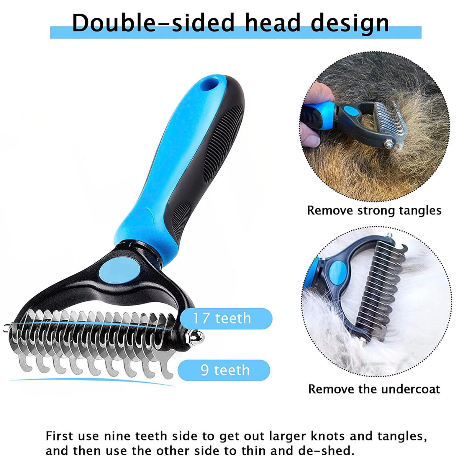 5 in 1 Pet Grooming Combo Set Durable Dog Undercoat Rake Dematting Comb Ideal for Long Haired Deshedding Cats Walmart