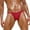 Red, variant on Dpytoraw Mens Double Briefs Mesh Buttock Lifting Thong Mesh Breathable Lace Up Swimming Trunks