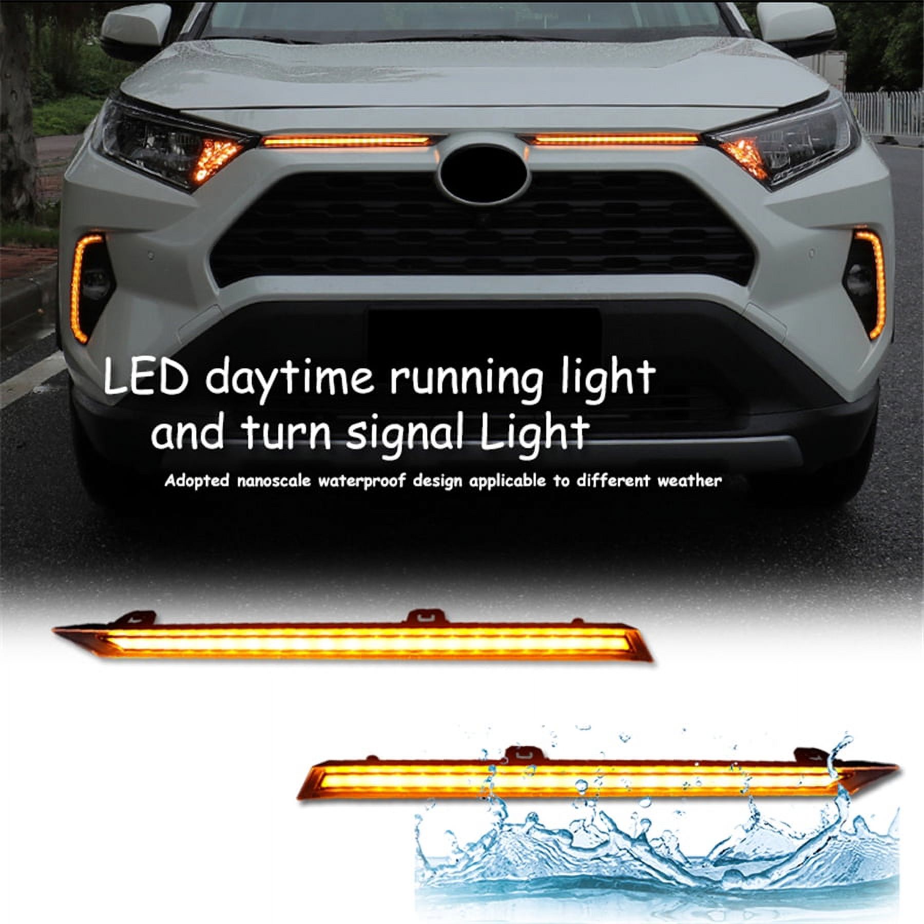 LED Fog Lights With DRL & Turn Signal For 2019-2022 Toyota RAV4 – White + Yellow – Pair
