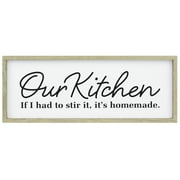Mainstays 15.5" Our Kitchen Block Tabletop Sign, Beige and Black