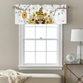 thumbnail image 3 of Bees Dwarfs Valance Curtain for Windows Yellow Sunflowers Branch Spring Flower Plant Rod Pocket Curtain Valances Short Window Treatments Panels for Kitchen Bathroom Laundry Room Basement 56 x 16 Inch, 3 of 9