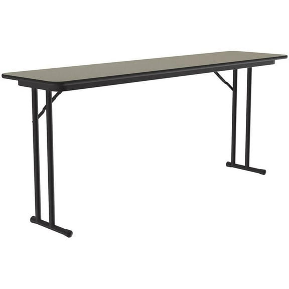 Correll 3/4" High Pressure Folding Seminar Table with Off-Set Leg Savannah Sand