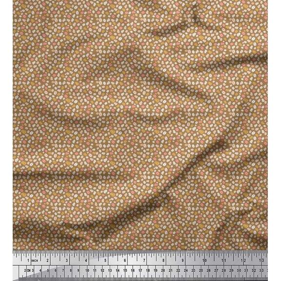 Soimoi Cotton Voile Fabric Coffee Beans Shirting Fabric Prints by Yard 42 Inch Wide