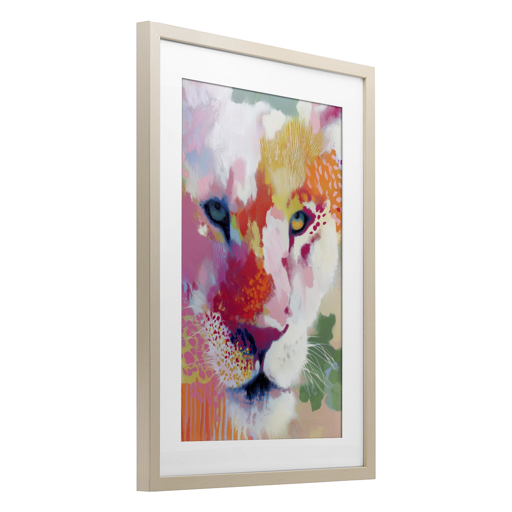 Stupell Industries Lion Eyes with Intense Gaze Birch Framed Print Under Glass, design by Chromatic Storm Studio