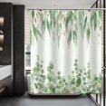 thumbnail image 6 of Green Sage Leaves Shower Curtain,Watercolor Spring Eucalyptus Plant Leaves Shower Curtain Set Waterproof Bathtub Curtain Home Decor with 12 Hooks,72x72 inches, 6 of 6