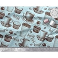 thumbnail image 3 of Soimoi Poly Georgette Fabric Burger,Cupcake & Cups Print Sewing Fabric Yard 52 Inch Wide, 3 of 3
