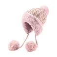 thumbnail image 4 of KANG Knitted Hat With Triple Pom Poms Lined Warm Winter Ear Cold Weather, 4 of 4