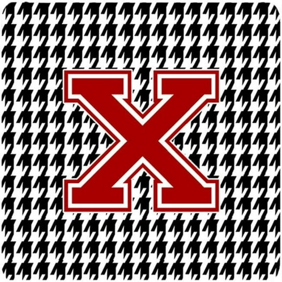 Monogram - Houndstooth Foam Coasters Initial X, Set - 4