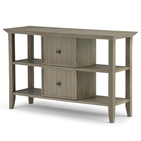 Rustic Sofa Brooklyn + Max Brunswick Solid Wood 48 inch Wide Rustic Console Sofa Table in Distressed Grey ()