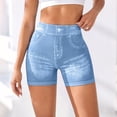 thumbnail image 4 of Holzkary Womens Scrunch Butt Lifting Shorts Faux Denim Gym Booty Shorts Seamless High Waist Workout Yoga Biker Jean Shorts scrunch butt shorts Light blue M, 4 of 8